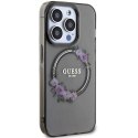 Guess GUHMP15LHFWFCK iPhone 15 Pro 6.1" czarny/black hardcase IML Flowers Wreatch MagSafe