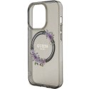 Guess GUHMP15LHFWFCK iPhone 15 Pro 6.1" czarny/black hardcase IML Flowers Wreatch MagSafe