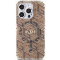 Guess GUHMP15LHGCUSTGW iPhone 15 Pro 6.1" brązowy/brown hardcase IML GCube MagSafe