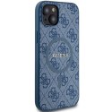 Guess GUHMP15MG4GFRB iPhone 15 Plus / 14 Plus 6.7" niebieski/blue hardcase 4G Collection Leather Metal Logo MagSafe