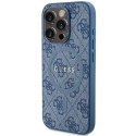 Guess GUHMP15XG4GFRB iPhone 15 Pro Max 6.7" niebieski/blue hardcase 4G Collection Leather Metal Logo MagSafe