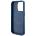 Guess GUHMP15XG4GFRB iPhone 15 Pro Max 6.7" niebieski/blue hardcase 4G Collection Leather Metal Logo MagSafe