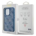 Guess GUHMP15XG4GFRB iPhone 15 Pro Max 6.7" niebieski/blue hardcase 4G Collection Leather Metal Logo MagSafe