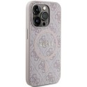 Guess GUHMP15XG4GFRP iPhone 15 Pro Max 6.7" różowy/pink hardcase 4G Collection Leather Metal Logo MagSafe