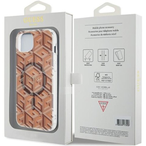 Guess GUHMP15MHGCUSTGW iPhone 15 Plus / 14 Plus 6.7" brązowy/brown hardcase IML GCube MagSafe