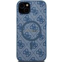 Guess GUHMP15SG4GFRB iPhone 15 / 14 / 13 6.1" niebieski/blue hardcase 4G Collection Leather Metal Logo MagSafe