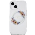 Guess GUHMP15SHFWFCT iPhone 15 / 14 / 13 6.1" transparent hardcase IML Flowers Wreatch MagSafe