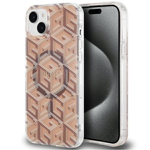 Guess GUHMP15SHGCUSTGW iPhone 15 / 14 / 13 6.1" brązowy/brown hardcase IML GCube MagSafe