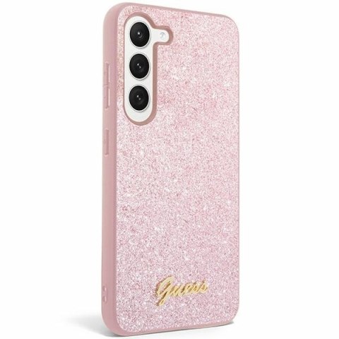Guess GUHCS24MHGGSHP S24+ S926 różowy/pink hardcase Glitter Script