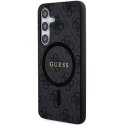 Guess GUHMS24MG4GFRK S24+ S926 czarny/black hardcase 4G Collection Leather Metal Logo MagSafe