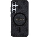 Guess GUHMS24MG4GFRK S24+ S926 czarny/black hardcase 4G Collection Leather Metal Logo MagSafe