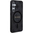 Guess GUHMS24MG4GFRK S24+ S926 czarny/black hardcase 4G Collection Leather Metal Logo MagSafe