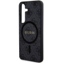 Guess GUHMS24MG4GFRK S24+ S926 czarny/black hardcase 4G Collection Leather Metal Logo MagSafe