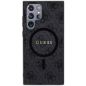 Guess GUHMS24LG4GFRK S24 Ultra S928 czarny/black hardcase 4G Collection Leather Metal Logo MagSafe