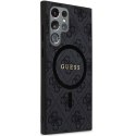 Guess GUHMS24LG4GFRK S24 Ultra S928 czarny/black hardcase 4G Collection Leather Metal Logo MagSafe