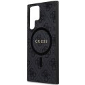 Guess GUHMS24LG4GFRK S24 Ultra S928 czarny/black hardcase 4G Collection Leather Metal Logo MagSafe