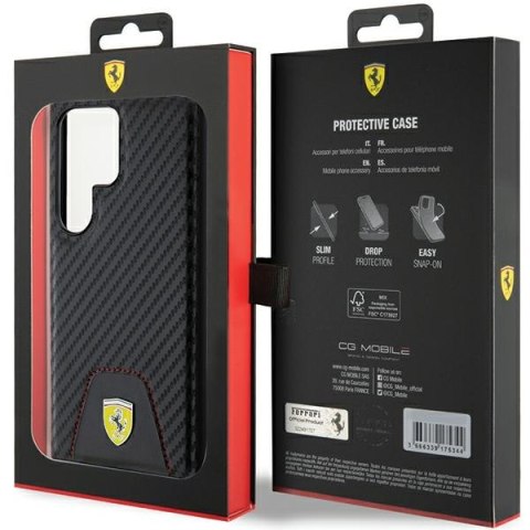 Ferrari FEHCS24LN3PUK S24 Ultra S928 czarny/black hardcase Carbon Stitched Bottom