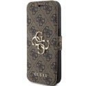 Guess GUBKP15L4GMGBR iPhone 15 Pro 6.1" brązowy/book book 4G Metal Logo