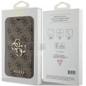 Guess GUBKP15L4GMGBR iPhone 15 Pro 6.1" brązowy/book book 4G Metal Logo