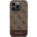 Guess GUHCP15LG4GLBR iPhone 15 Pro 6.1" brązowy/brown hardcase 4G Stripe Collection