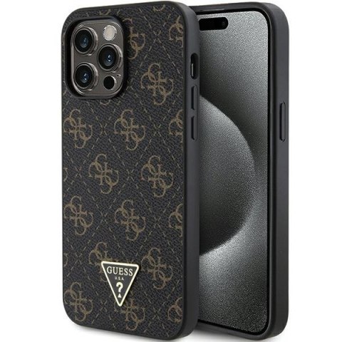 Guess GUHCP15LPG4GPK iPhone 15 Pro 6.1" czarny/black hardcase 4G Triangle Metal Logo