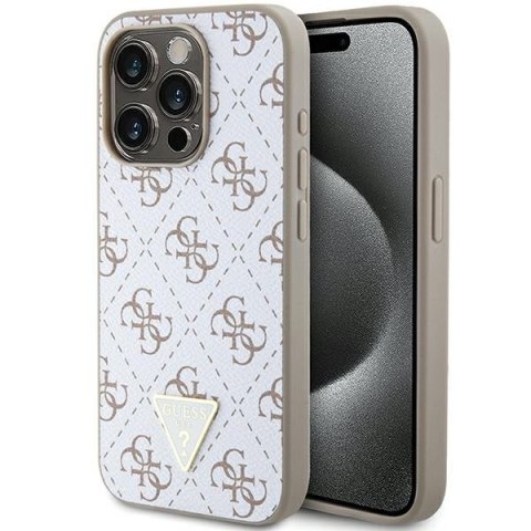 Guess GUHCP15XPG4GPH iPhone 15 Pro Max 6.7" biały/white hardcase 4G Triangle Metal Logo