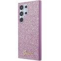 Guess GUHCS24LHGGSHU S24 Ultra S928 fioletowy/purple hardcase Glitter Script