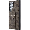 Guess GUHCS24LPGS4TDW S24 Ultra S928 brązowy/brown hardcase Grip Stand 4G Triangle Strass