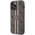 Guess GUHMP15XP4RPSW iPhone 15 Pro Max 6.7" brązowy/brown hardcase 4G Printed Stripes MagSafe