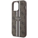 Guess GUHMP15XP4RPSW iPhone 15 Pro Max 6.7" brązowy/brown hardcase 4G Printed Stripes MagSafe