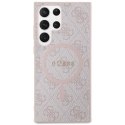 Guess GUHMS24LG4GFRP S24 Ultra S928 różowy/pink hardcase 4G Collection Leather Metal Logo MagSafe