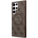 Guess GUHMS24LG4GFRW S24 Ultra S928 brązowy/brown hardcase 4G Collection Leather Metal Logo MagSafe