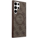 Guess GUHMS24LG4GFRW S24 Ultra S928 brązowy/brown hardcase 4G Collection Leather Metal Logo MagSafe