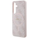 Guess GUHMS24SG4GFRP S24 S921 różowy/pink hardcase 4G Collection Leather Metal Logo MagSafe