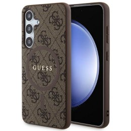 Guess GUHMS24SG4GFRW S24 S921 brązowy/brown hardcase 4G Collection Leather Metal Logo MagSafe