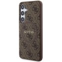 Guess GUHMS24SG4GFRW S24 S921 brązowy/brown hardcase 4G Collection Leather Metal Logo MagSafe