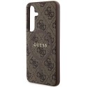 Guess GUHMS24SG4GFRW S24 S921 brązowy/brown hardcase 4G Collection Leather Metal Logo MagSafe