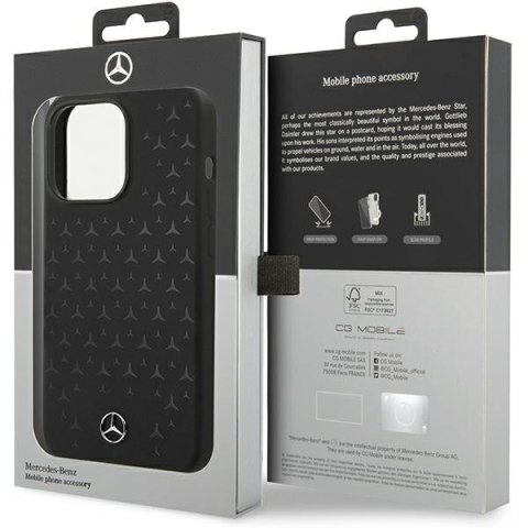Mercedes MEHMP15LSIPBK iPhone 15 Pro 6.1" czarny/black hardcase Silicone Stars Pattern MagSafe