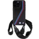 BMW BMHCP15X23PSVTK iPhone 15 Pro Max 6.7" czarny/black hardcase M Edition Carbon Tricolor Lines & Strap