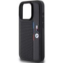 BMW BMHCP15X23PUPVK iPhone 15 Pro Max 6.7" czarny/black hardcase Perforated Tricolor Line