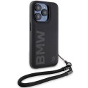 BMW BMHCP15X23RMRLK iPhone 15 Pro Max 6.7" czarny/black hardcase Signature Leather Wordmark Cord