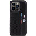 BMW BMHCP15L23PUPVK iPhone 15 Pro 6.1" czarny/black hardcase Perforated Tricolor Line