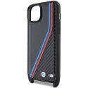 BMW BMHCP15M23PSVTK iPhone 15 Plus / 14 Plus 6.7" czarny/black hardcase M Edition Carbon Tricolor Lines & Strap