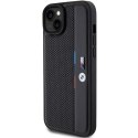 BMW BMHCP15S23PUPVK iPhone 15 / 14 / 13 6.1" czarny/black hardcase Perforated Tricolor Line