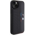 BMW BMHCP15S23PUPVK iPhone 15 / 14 / 13 6.1" czarny/black hardcase Perforated Tricolor Line