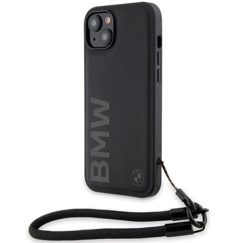 BMW BMHCP15S23RMRLK iPhone 15 / 14 / 13 6.1" czarny/black hardcase Signature Leather Wordmark Cord