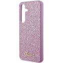 Guess GUHCS24SHGGSHU S24 S921 fioletowy/purple hardcase Glitter Script