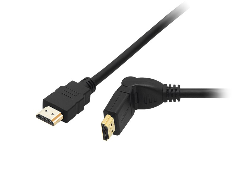 Kabel HDMI-HDMI BLACK kątowy skręcany 3m BLOW 92-653