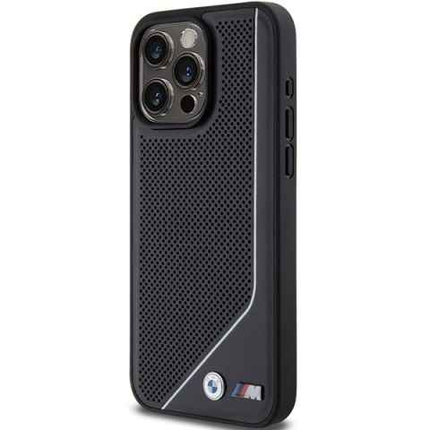 BMW BMHMP15X23PUCPK iPhone 15 Pro Max 6.7" czarny/black hardcase Perforated Twisted Line MagSafe
