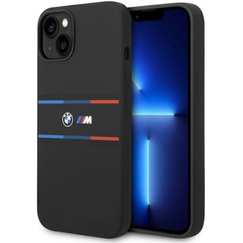 BMW BMHCP15S22SDTK iPhone 15 / 14 / 13 6.1" czarny/black hardcase M Silicone Tricolor Lines